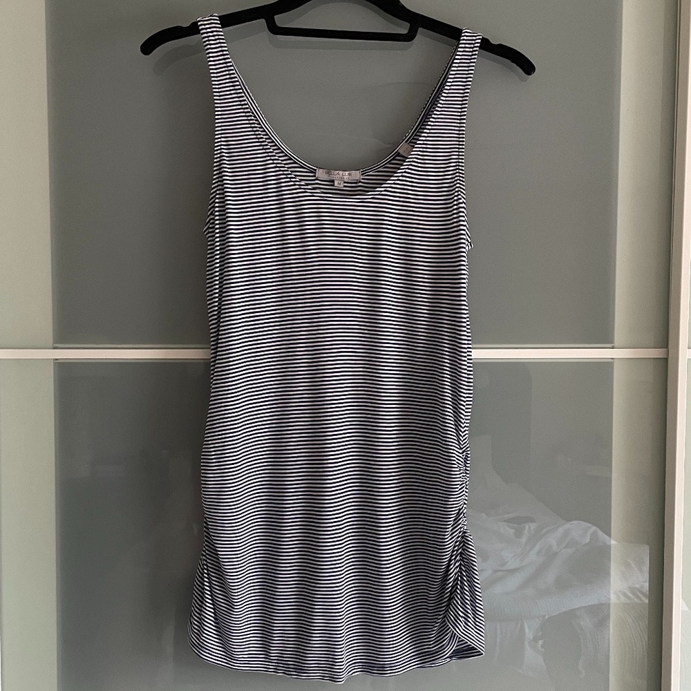 Navy Blue and White Stripe Tank Top